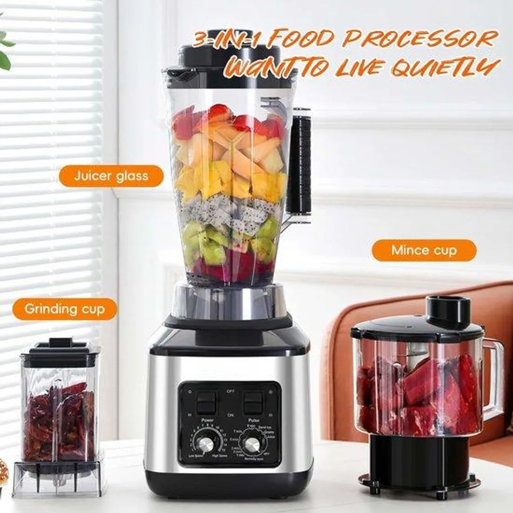 Robot ménager 3-en-1 multifonction 9500 W avec système de 8 lames Pro