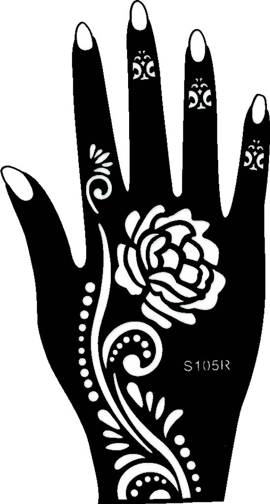 Henna Tattoo Schablone für die rechte Hand Produktbild 