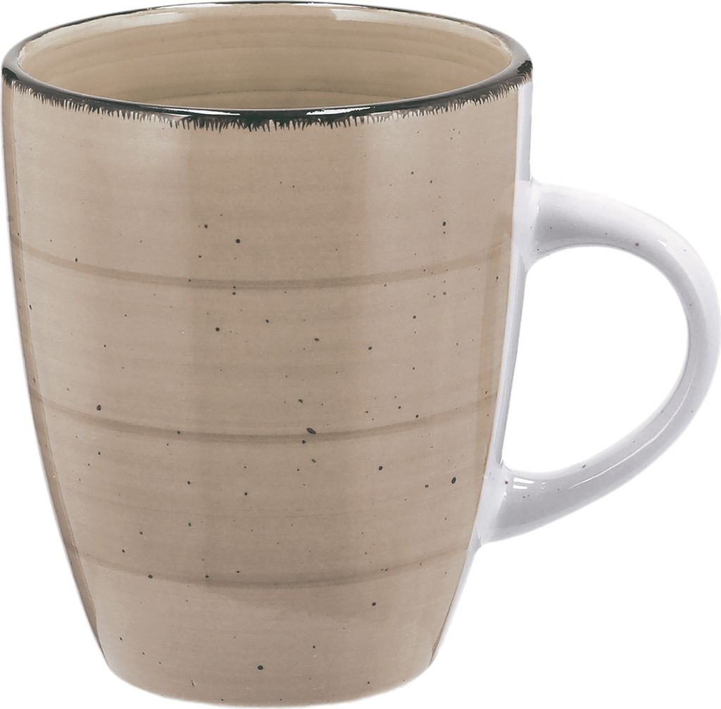 Kaffeebecher Steingut 6er Set beige 360ml 9x11cm Tasse Produktbild 4