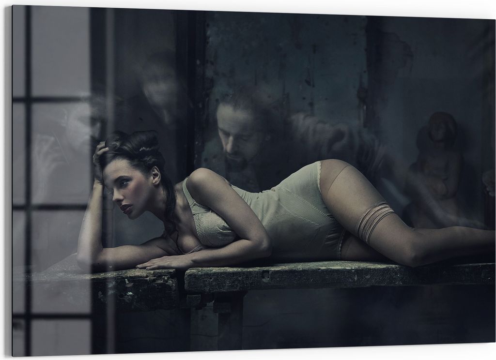 DEQORI Magnettafel Glas 60x40 cm 'Geister der Zeit' beschreibbar Whiteboard Pinnwand Küche