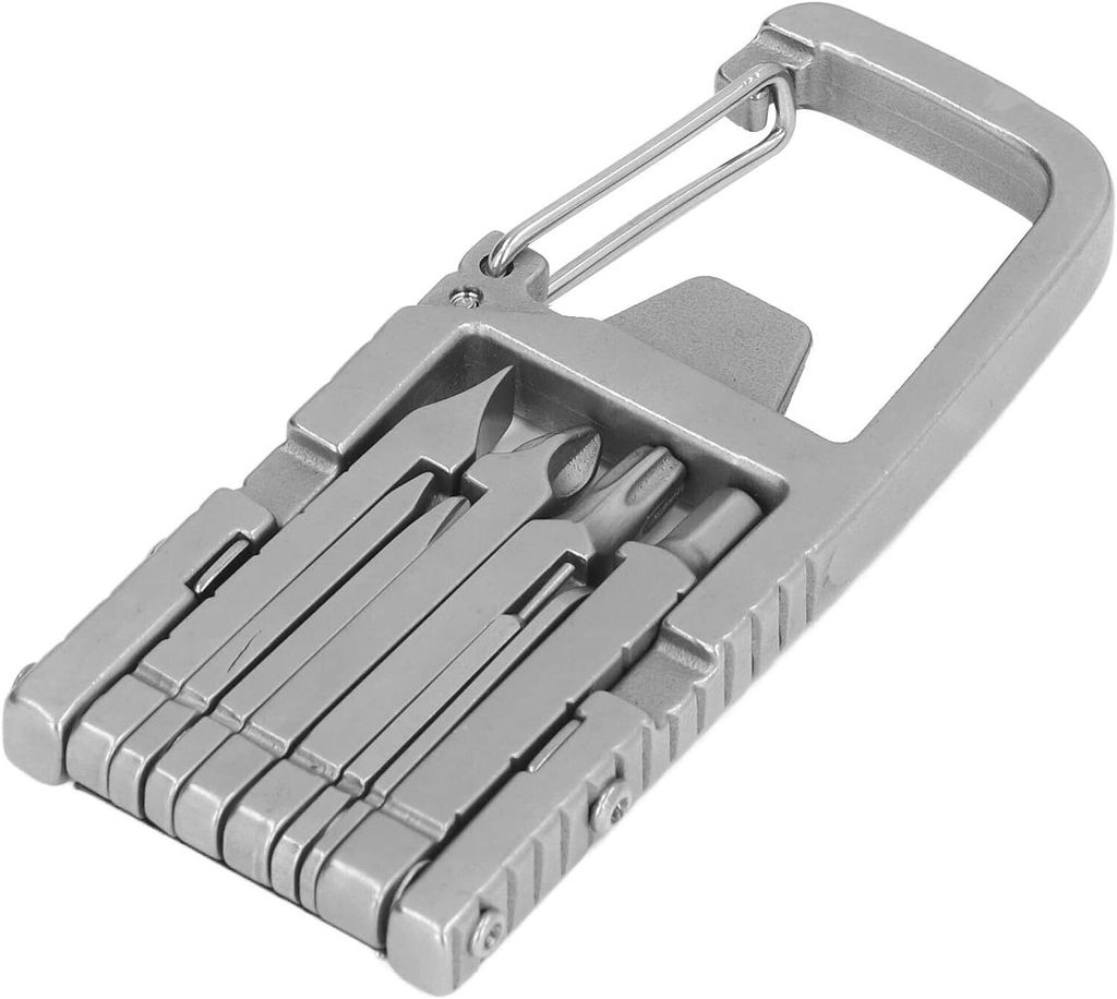 Schlüsselanhänger Multitool 12 in 1 Klapp-Multitool Edelstahl Outdoor-Schraubendreher-Bit, tragbares Taschenwerkzeug