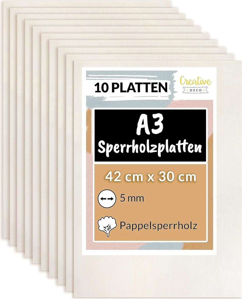 KEILEOHO 30x Sperrholzplatten 200x100mm - 1,5mm Dünn Für DIY & Basteln
