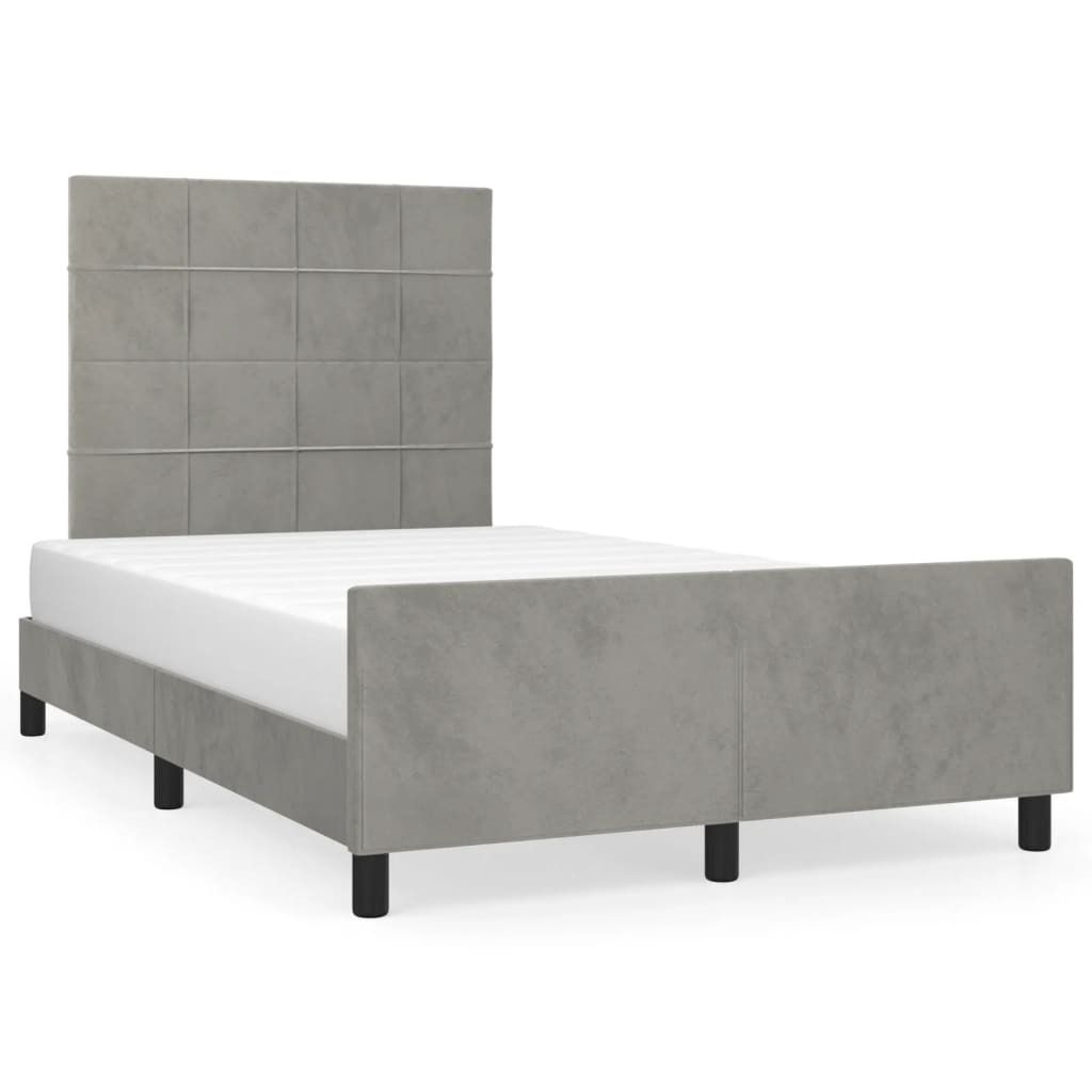 vidaXL Bettgestell ohne Matratze Hellgrau 120x200 cm Samt