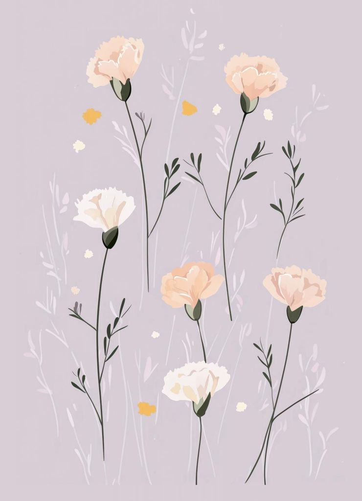 Poster 13x18cm Muster für Kinder, Mädchen fürs Zimmer - Blumen