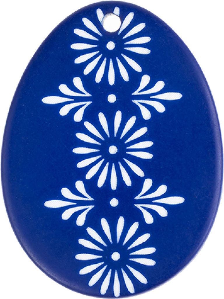 Dekoration Ei blau - 35x25 mm - Blau
