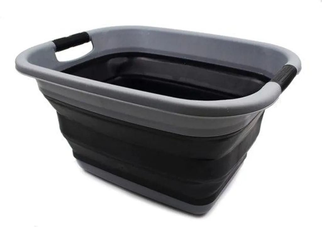 Panier à linge pliable gris foncé 25L : Finissez-en avec l'encombrement
