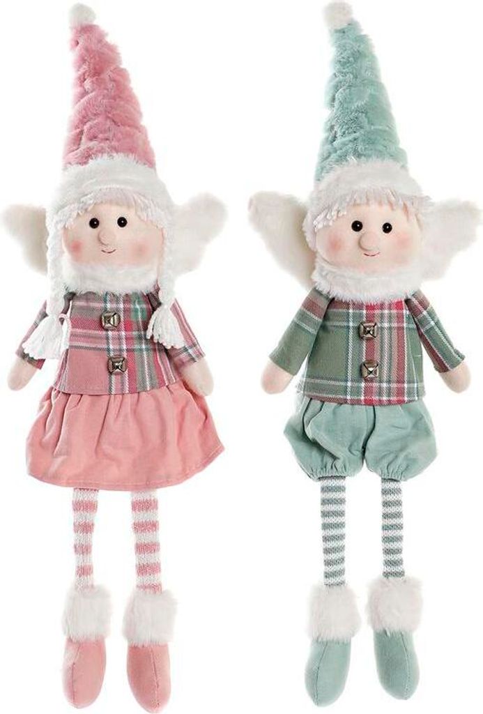 Deko-Figur DKD Home Decor Weihnachten Fee Polyester Engel (15 x 10 x 53 cm) (2 Stück)