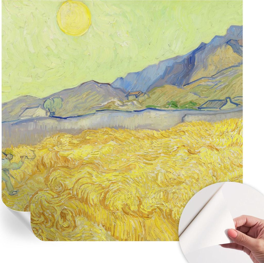 Selbstklebende Wandtapete - Dekorative Tapete für Wohnzimmer - Klebefolie für Wandbilder - Tapetenfolie für Wanddekoration - 250x250 cm - Weizen...