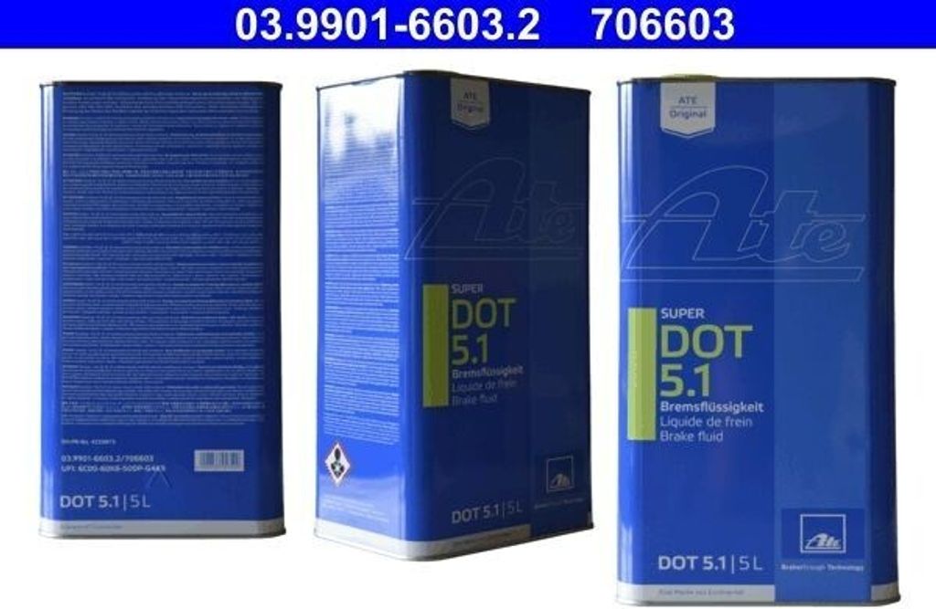 ATE 03.9901-6603.2 DOT 5.1 Bremsflüssigkeit Brems Flüssigkeit 5L Brake Fluid