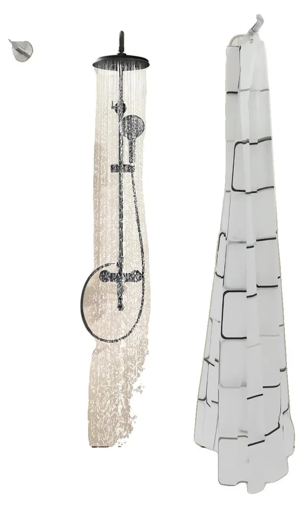Tringle à rideau de douche anti-corrosion argentée installation rapide