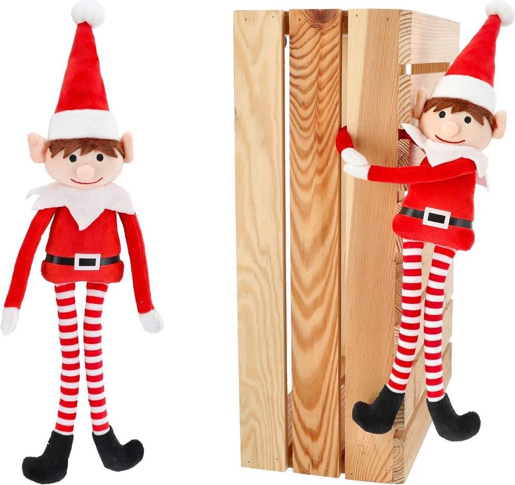 2 Stück Weihnachtselfen mit Kletthänden 40cm Weihnachtsdeko Produktbild 