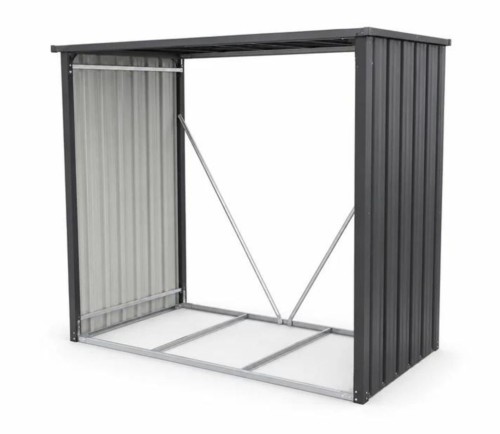 Kaminholzunterstand Anthrazit 151 × 90 × 160 cm – Produktbild 