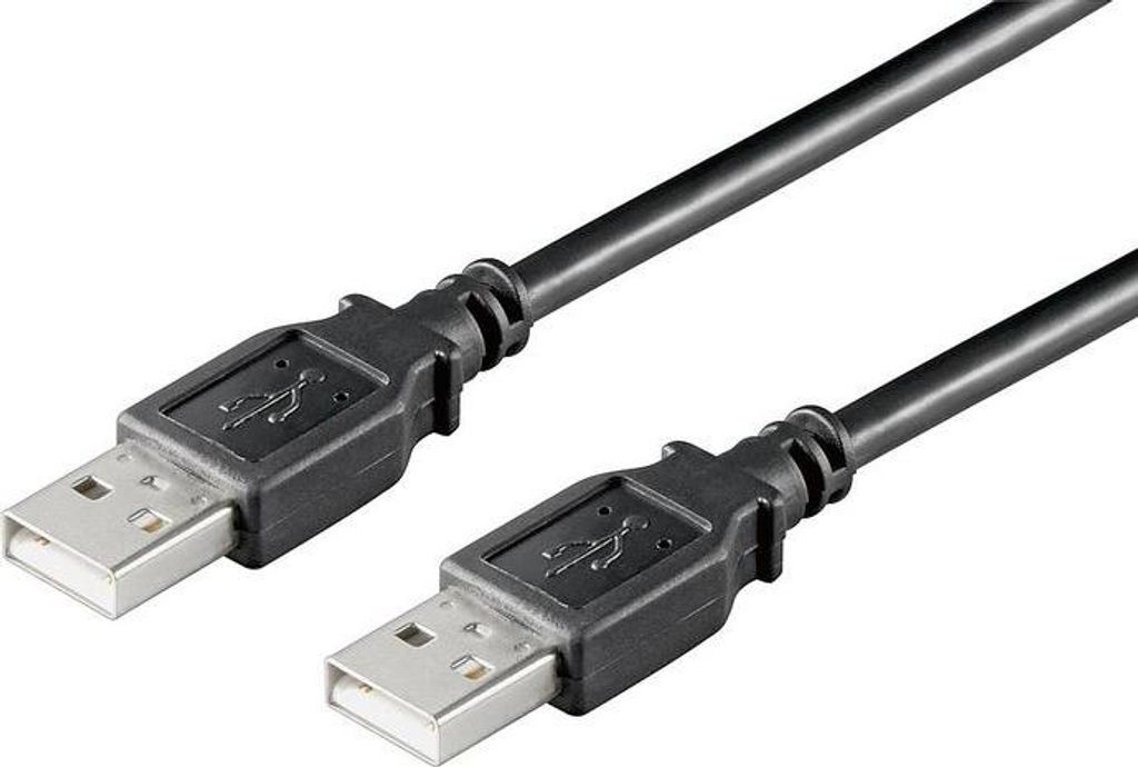 Microconnect USBAA1B, 1 m, USB A, USB A, USB 2.0, Schwarz