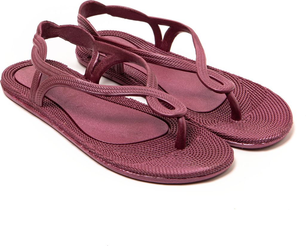 BRASILERAS Damen Zehensandalen mit rutschfester Sohle bequem schuhe für strand/schwimmbad/stadt granat 36 EU - UBATAY
