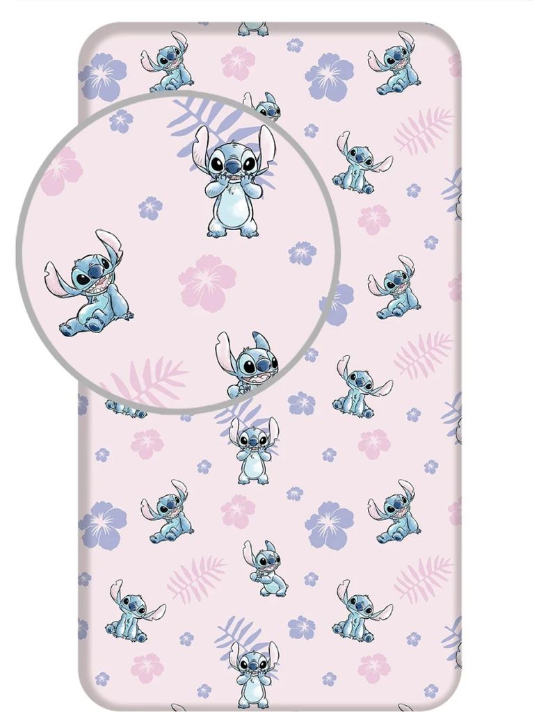 Sábana bajera ajustable, diseño Lilo y Stitch, 90 x 200 cm Imagen del producto 