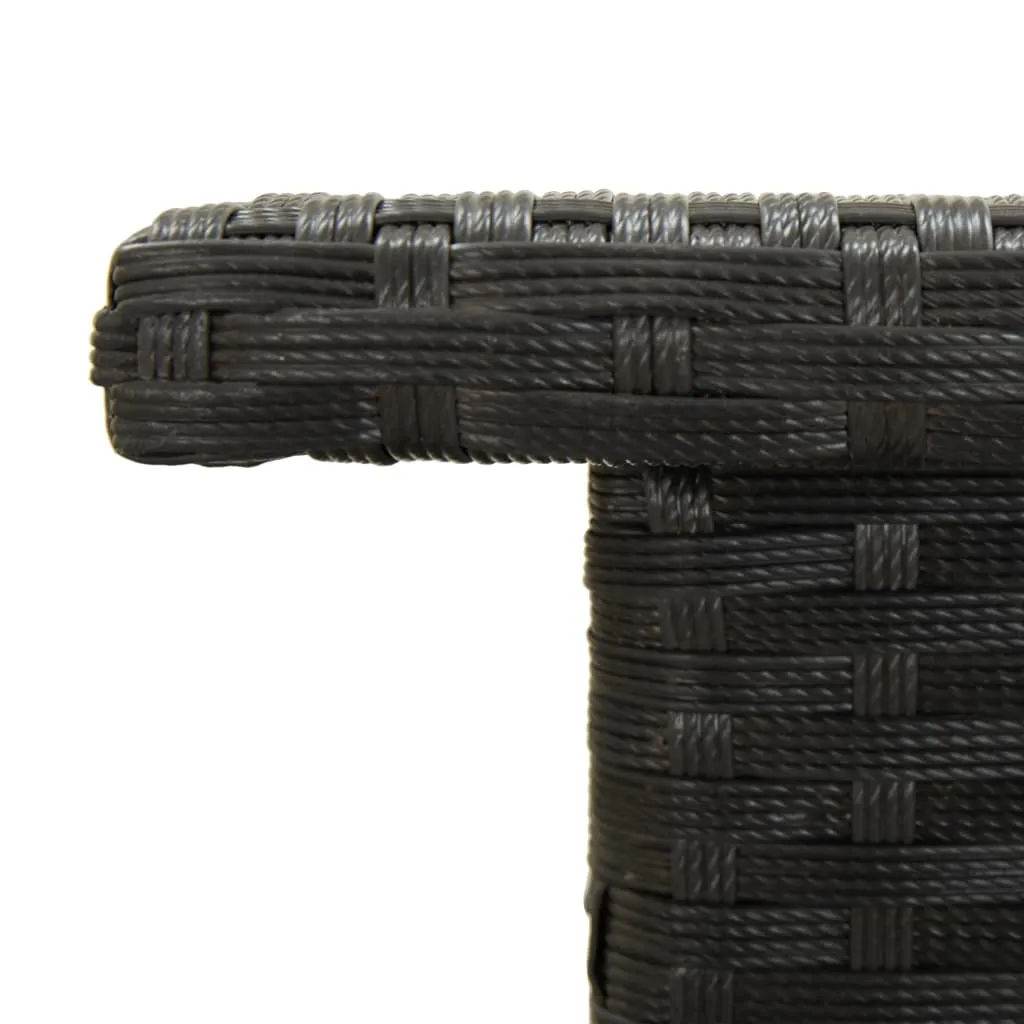 Table de thé noire résistante aux intempéries, mobilier jardin durable