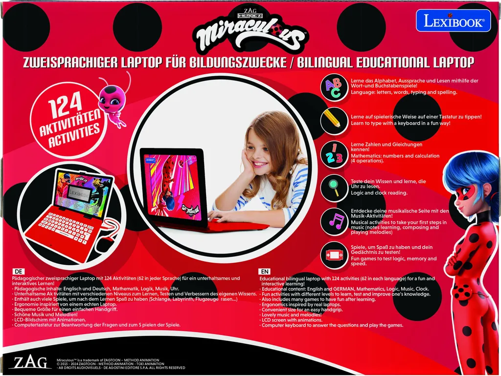 Ordinateur éducatif Miraculous Ladybug portable avec 124 activités - 5