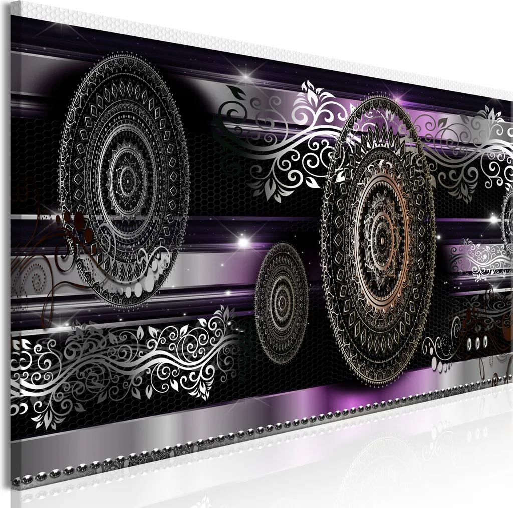Tableau moderne a-C-0169-b-a Mandala Abstrait 150x50 cm sur toile