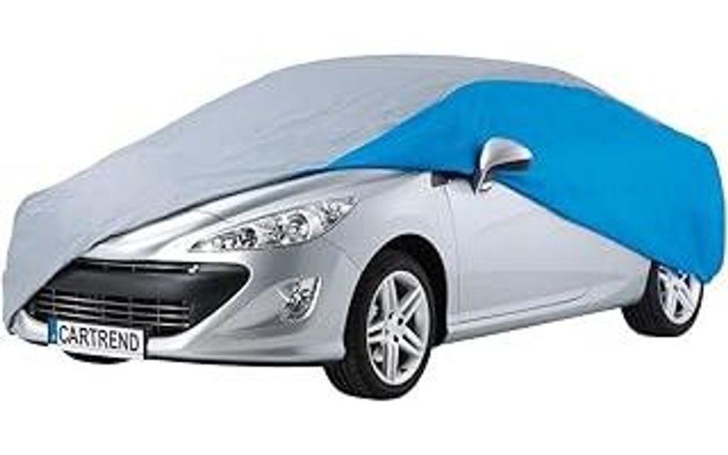 cartrend Vollgarage Vlies Größe L, wasserabweisend, Stoffgarage Autoplane Autobezug Autoabdeckung Auto Abdeckplane KFZ, Silber