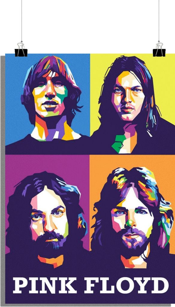 Pink Floyd Poster - Musik Poster - Rockband Poster - Abstrakt Poster - 61x91cm - Perfekt zum Einrahmen