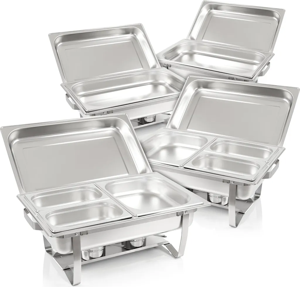 Chafing Dish Grenoble Professionale Acciaio Inox 4x Set 30 Pezzi - 1