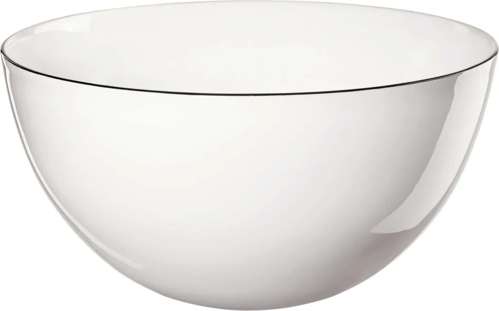ASA Selection ligne noir Schüssel, Salatschale, Servierschüssel, Fine Bone China, Weiß glänzend, 1.5 L, 1969113