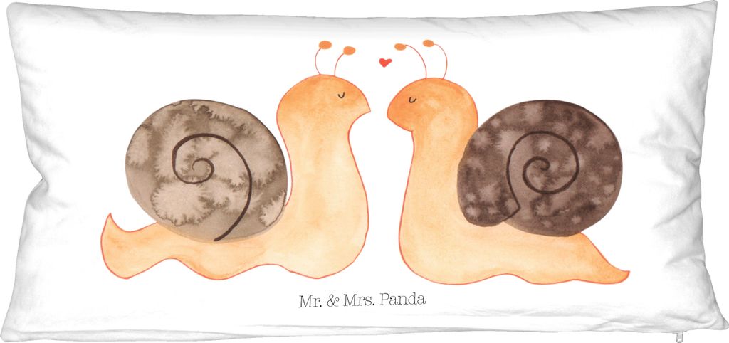 Mr. & Mrs. Panda Kuschelkissen Schnecken Liebe - Weiß - Geschenk, Pärchen, Paar, Liebesgeschenk, Verliebt, Kissen, Liebeskissen, glücklich, Part...
