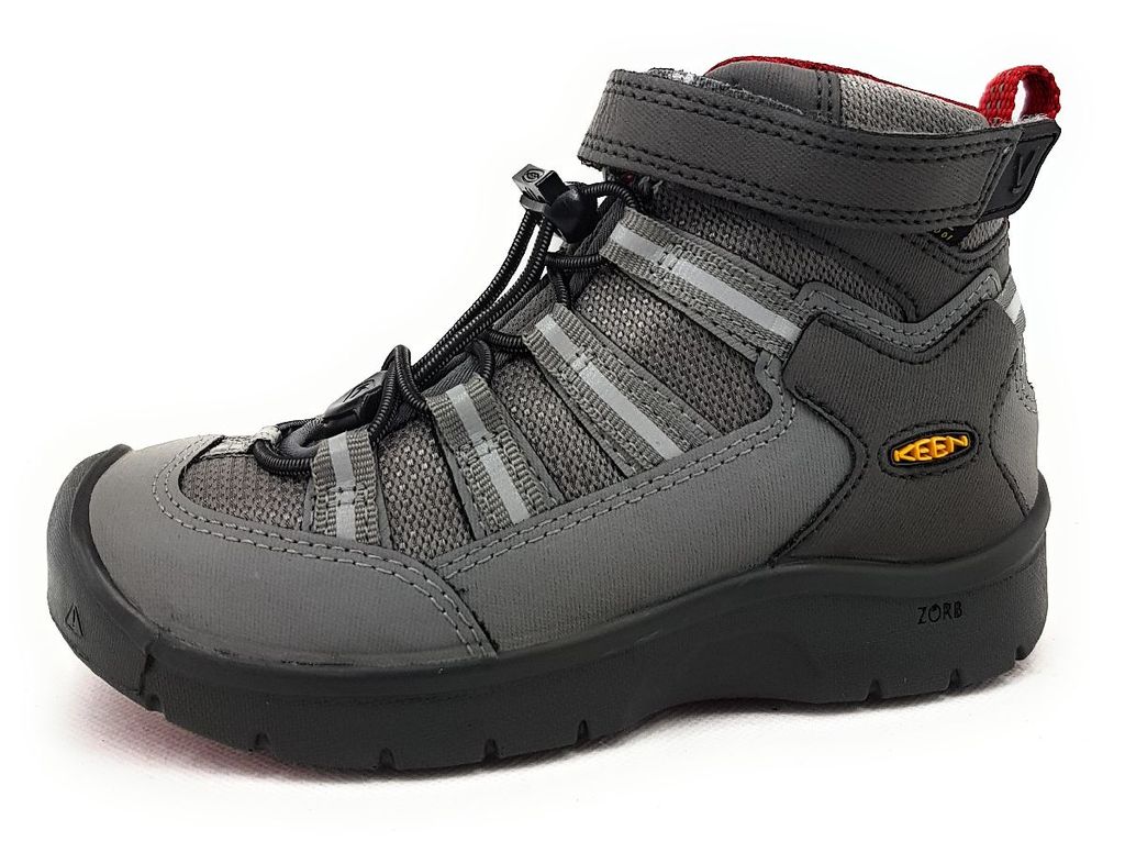 KEEN Hikeport Mid Kinderschuhe Jungen Stiefel Klett Winterstiefel Grau Freizeit, Schuhgröße:EUR 25