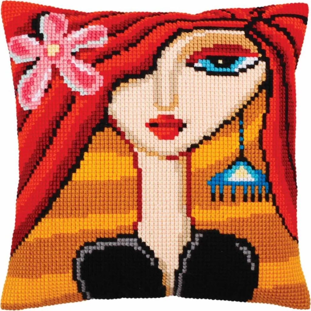 Coussin point de croix facile toile pré-imprimée kit broderie 5281