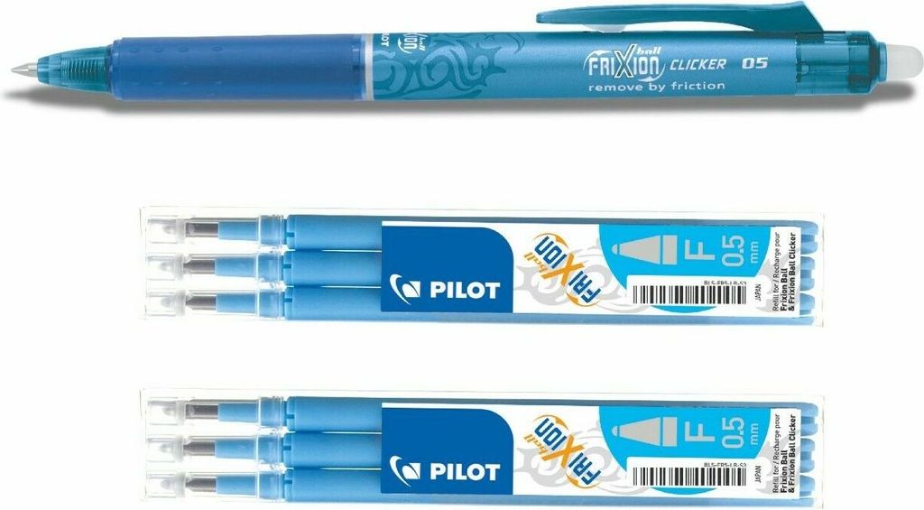 Frixion Clicker 0.5 hellblau + 6 Ersatzminen hellblau Produktbild 