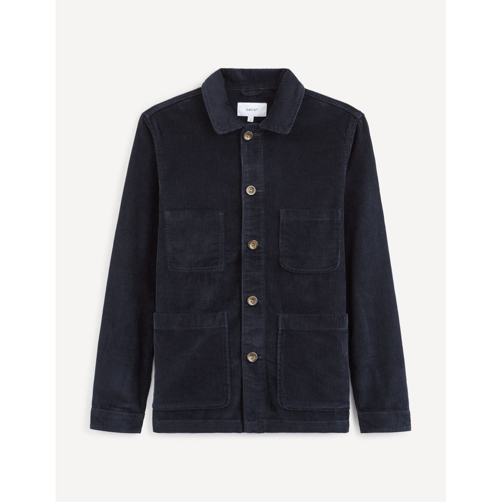 Celio Vumusevel Jacke im Kordhemd-Stil mit großen aufgesetzten Taschen, S