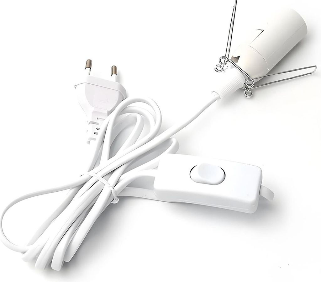 Netzkabel mit Schalter für Salzkristalllampen – – 1,8 m – Fassung für Salzkristalllampen, Weiß