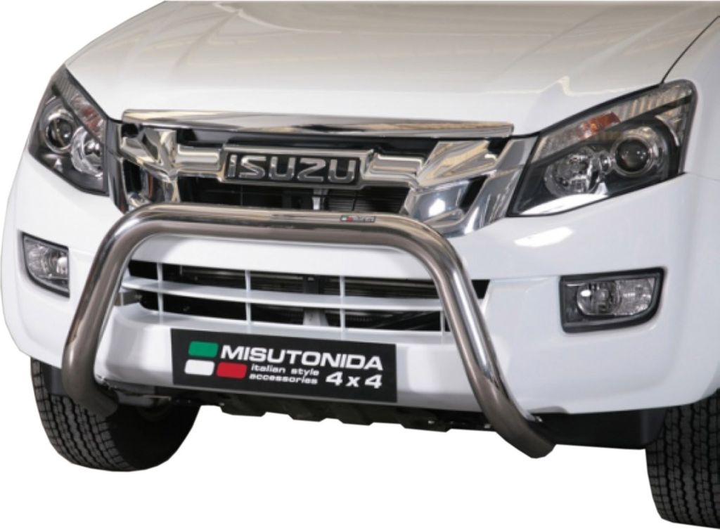J&J AUTOMOTIVE | Ladekantenschutz Stoßstange Schweller Für Isuzu D-Max 2012-2019 Ø 76mm, Edelstahl Chrom, Auf Stoßfänger, Hinten, Stoßstangen...
