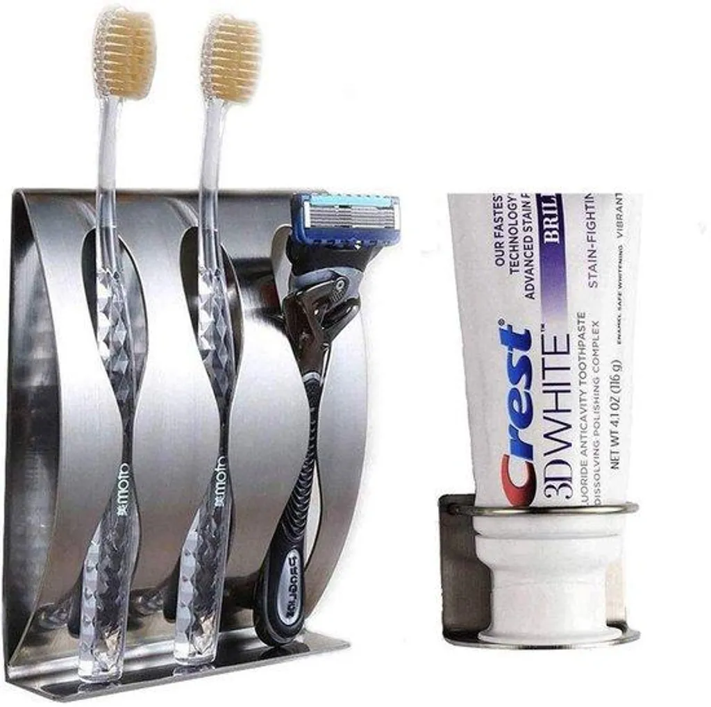 Support Inox 3M Anti-Rouille + Porte-rasoir : Salle de Bain Organisée