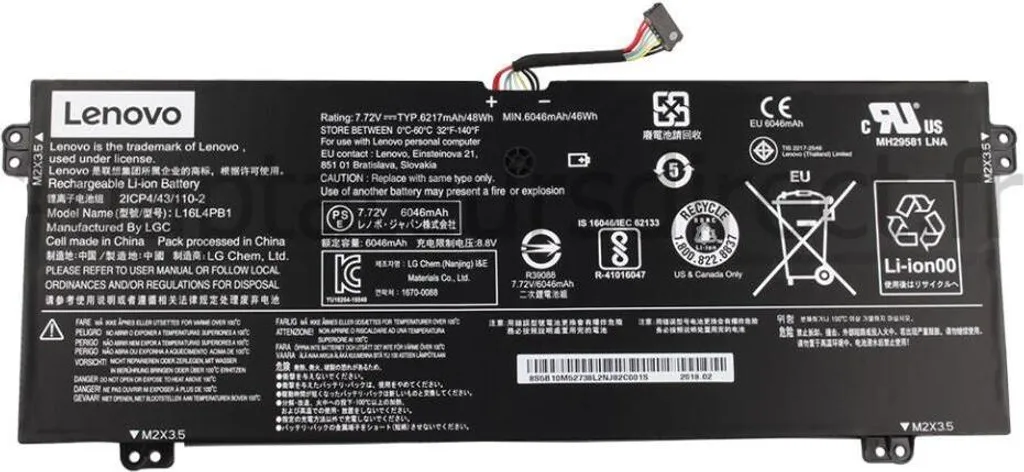 Batterie L16M4PB1 pour Lenovo Yoga 730 résout les pannes de charge