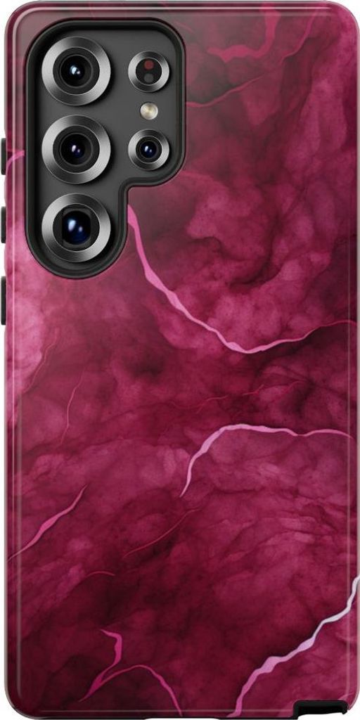 Abstraktes Marmor-Design in Burgunderrot – Hülle Kompatibel mit Samsung Galaxy S25 Ultra