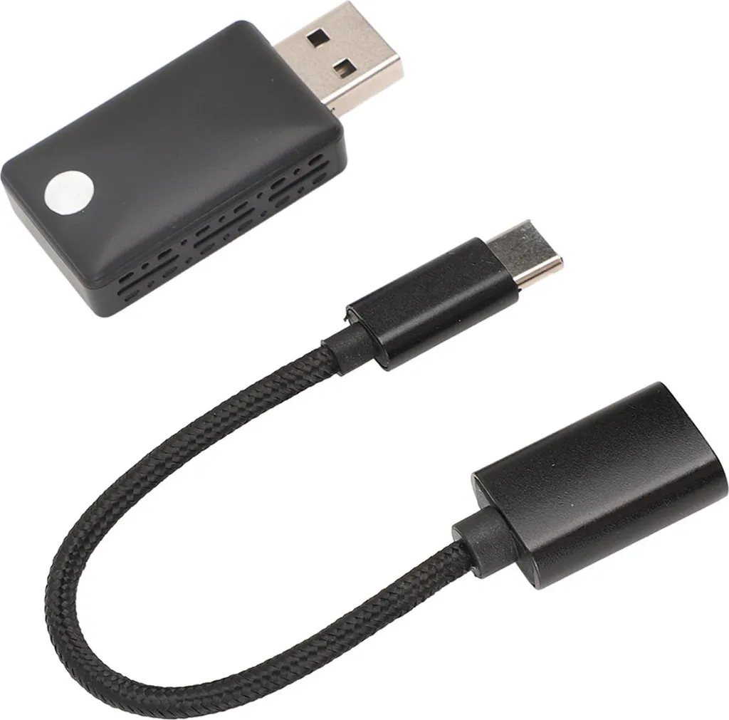 Adattatore Wireless 2-in-1 CarPlay E Android Auto - WiFi 5.8 GHz, Bluetooth 5.3, Plug & Play USB-C/USB-A Per Auto (iOS 10+, Android 11+)