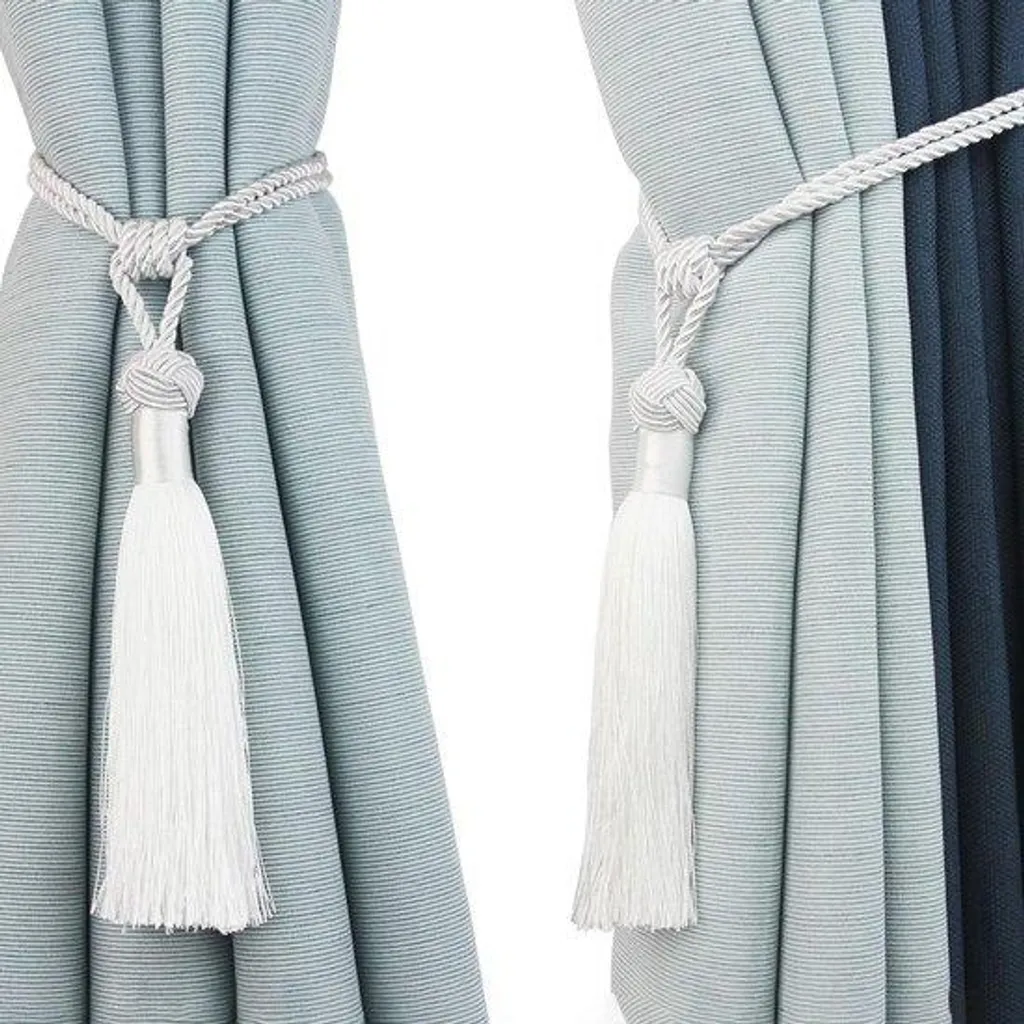 Maintenir vos rideaux avec style : lot de 2 attaches en tissu blanc chic