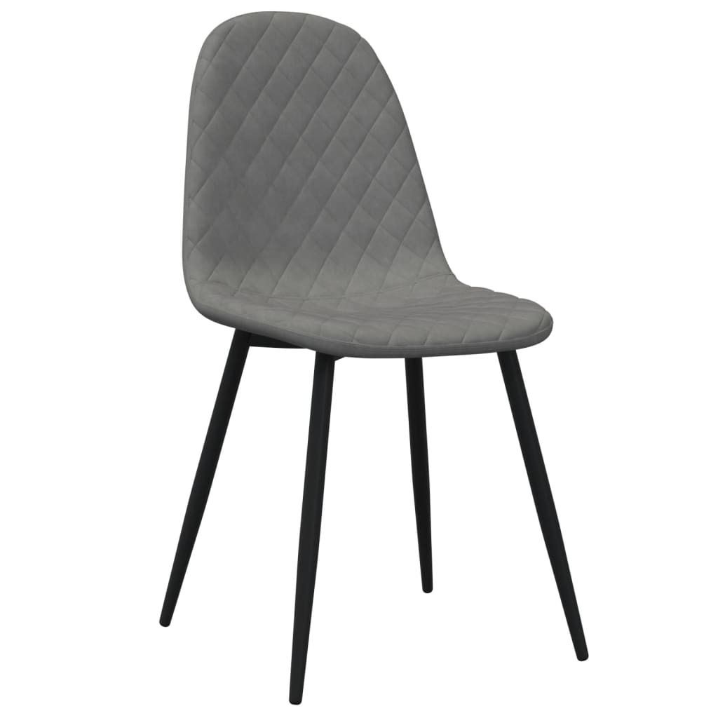 "2026 Aktion"Esszimmerstühle 4er Set modernes - CLORIS - Polsterstühle für Esszimmer, Hellgrau Samt - 45 x 53,5 x 83 cm - DEMöbel9154008