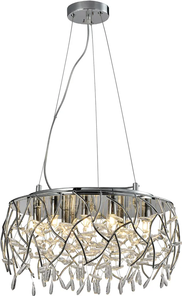 Suspension LED AMATO Chrome pour Salle à Manger - Éclairage Tamisé