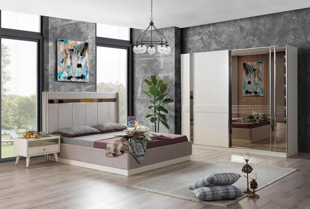 Komplettset Designer Schlafzimmer Komplettangebot Schlafzimmermöbel Set 4tlg.