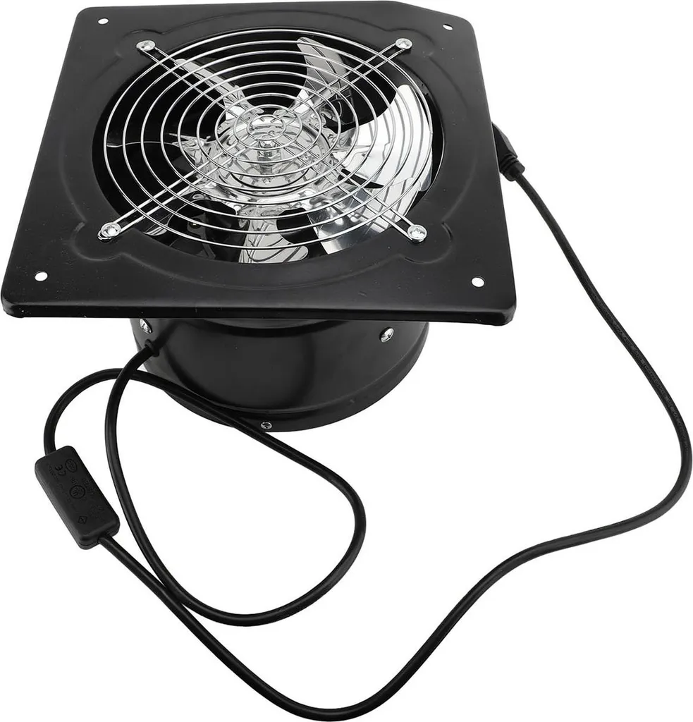 Ventilateur extracteur pour local industriel ou garage, 80W noir 8 p