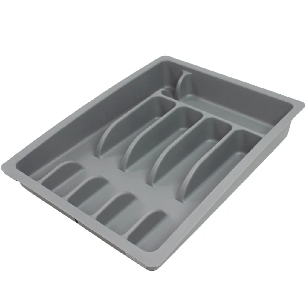 Bac à couverts extensible gris 5 compartiments pour meuble camping