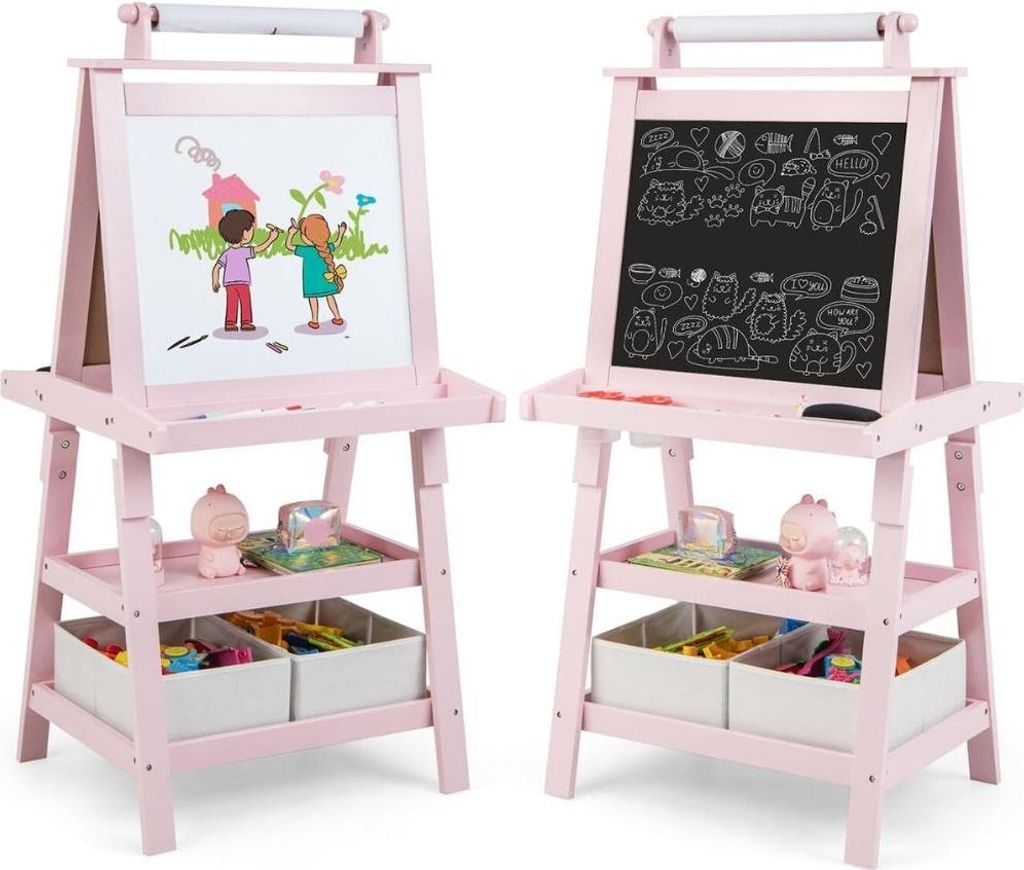 Chevalet pour enfants 3 en 1, tableau blanc, tableau noir Image du produit 
