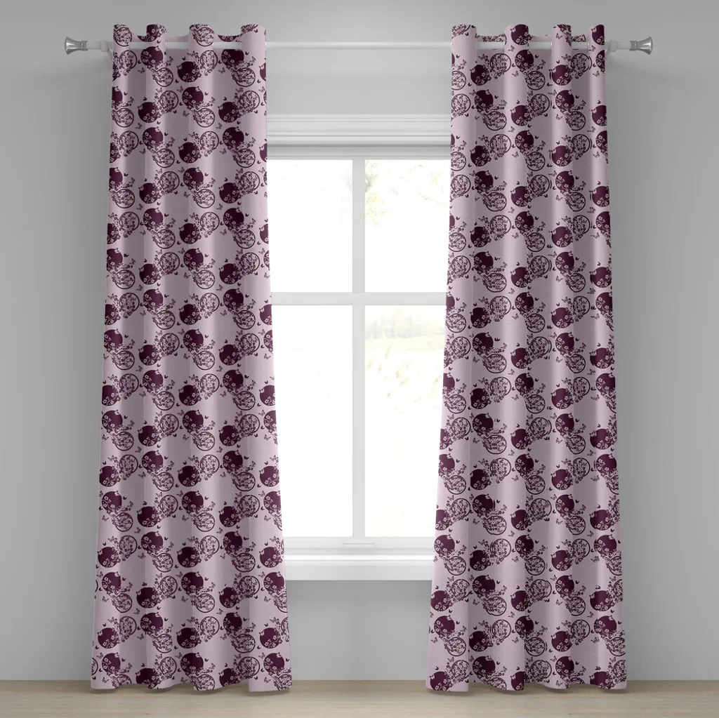 Rideau japonais à œillets ABAKUHAUS Sakura Rose 280x245cm Lot de 2