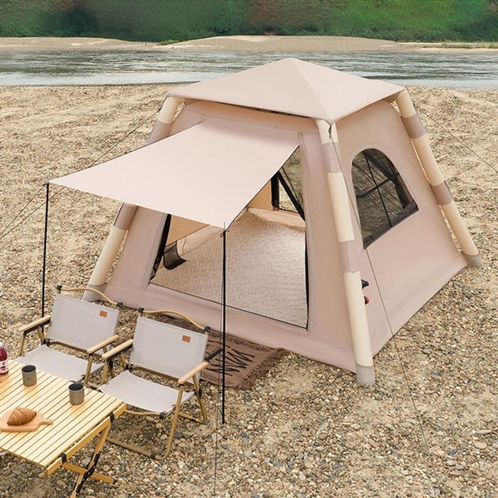 Aufblasbares Zelt,Automatisches Campingzelt,420D Oxford Wasserdicht,Großraum Familienzelt,Schnellaufbau Outdoor, mit mat