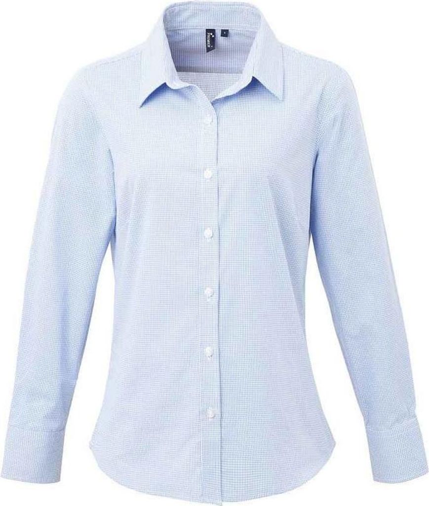 Premier - Hemd für Damen Langärmlig LT2690 (XS) (Hellblau)