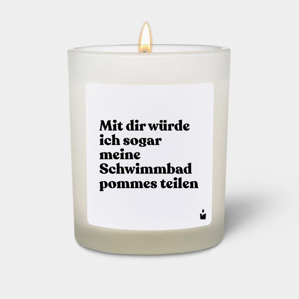 ChattyCandles Duftkerze Weiss Flowery Mit dir würde ich sogar meine Schwimmbadpommes teilen