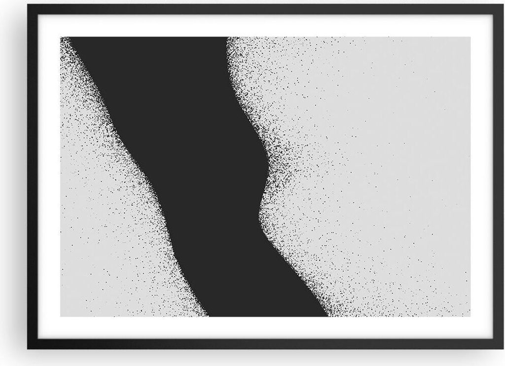 Gerahmtes Poster - Schwarzer Rahmen - Schwarz Staub Weiß - 70x50 cm - Wand Bild - Wanddeko - Wandbilder - Kunstposter - Wandposter - Bilderrahmen ...
