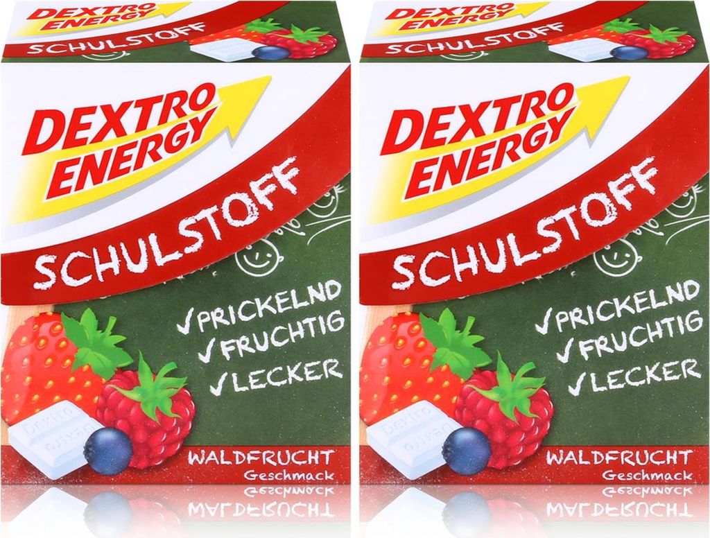 Dextro Energy Schulstoff Traubenzucker Waldfrucht Geschmack 50g (2er Pack)
